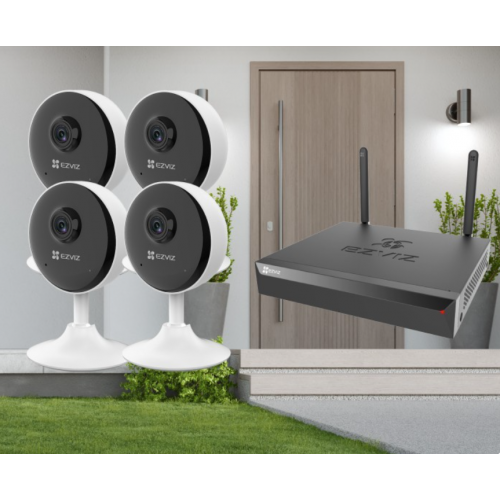 Комплект 4 IP камеры для дома EZVIZ C1C-B 2 Мп (2,8 мм) с видеорегистратором X5S